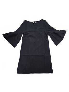 Anthropology Black Moth Bell Sleeve Shift Dress Minimalist Chic Tunic Dress Sm